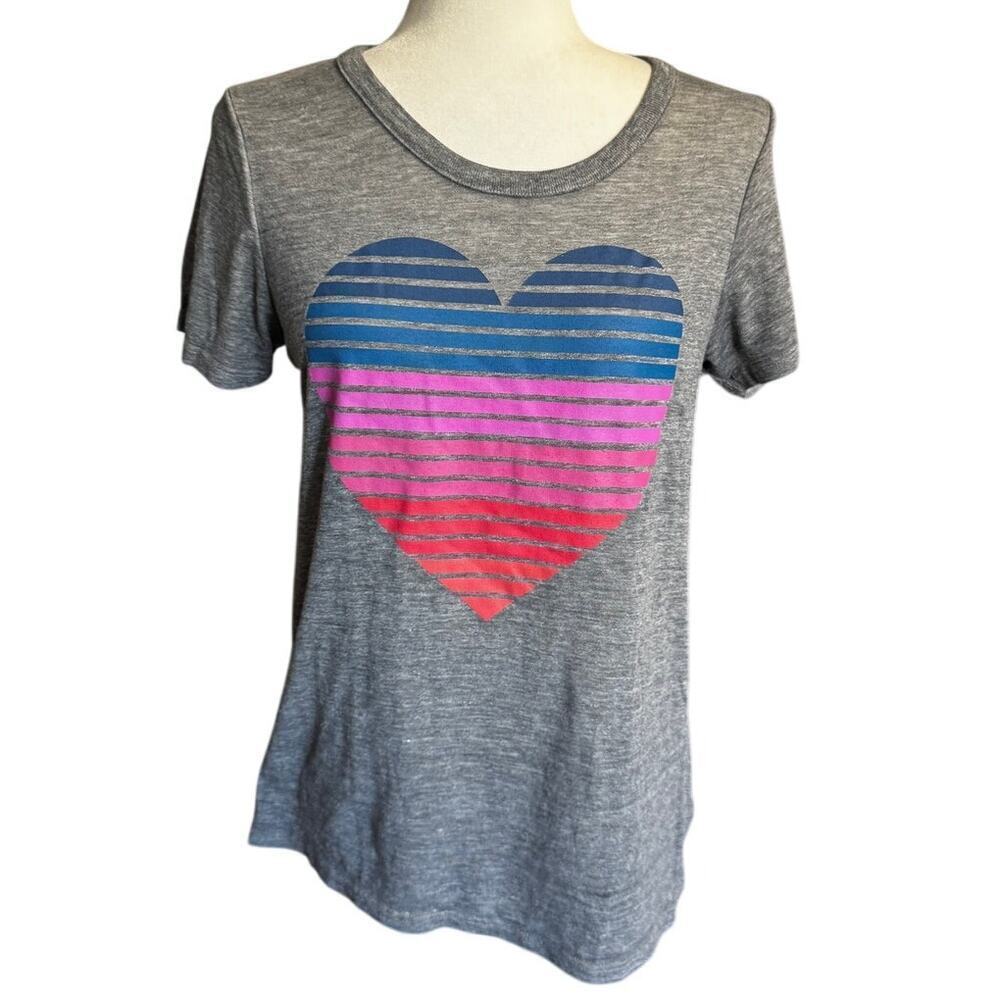Chaser Heart Graphic Backless Open Back Tee Size M - Picture 1 of 6